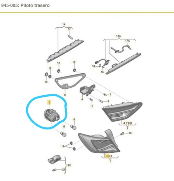 Portalámparas Derecho exterior ORIGINAL SEAT Leon (5F1) 5F9945258