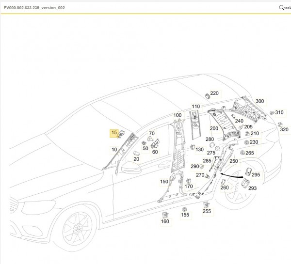 Cubierta embellecedora inscripción 'AIRBAG' derecho ORIGINAL MERCEDES-BENZ A2056920609051