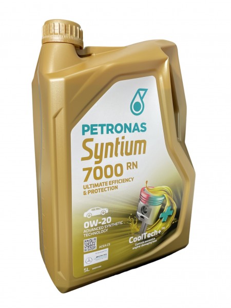 Aceite Motor PETRONAS SYNTIUM 7000 RN 0W20 RN17 FE, 5 litros 70733M12EU
