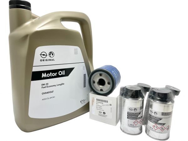 Pack 5 Litros Aceite OPEL 5W30 + Filtro Aceite 95528296 + Aditivo combustible 95599923 ORIGINAL OPEL