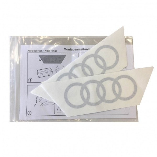 Kit 2 Adhesivos plata AUDI Rings ORIGINAL AUDI A4/S4, A5/S5, E-Tron, 8W0064317B