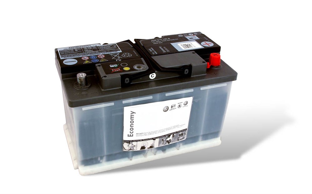 Original VW Autobatterie 12V 72Ah – Starterbatterie 380/640A, Wartungsfrei – 000915105DG